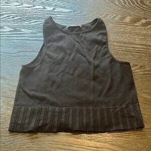 Black Ribbed Sleeveless Top